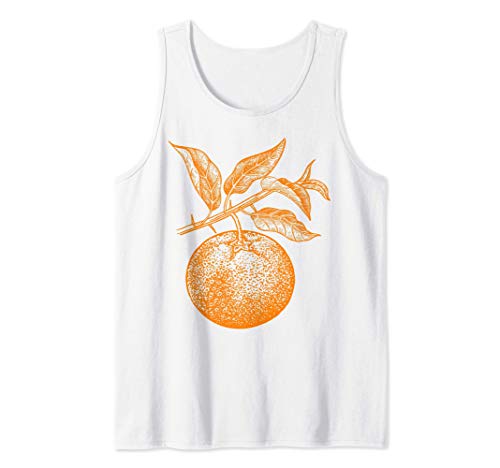 Gráfico retro de la fruta de mandarina - Mandarina Camiseta sin Mangas