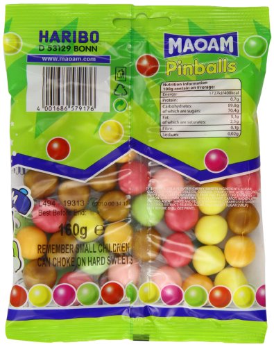 Haribo Maoam Pinballs Caramelos - 160 gr, pack de 12