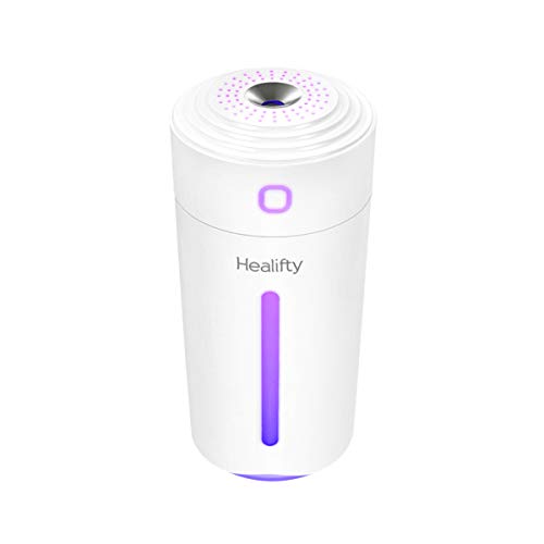 Healifty Humidificador Coche Aromaterapia USB Portátil 280ML - con luz LED de 7 Colores - Difusor de Aceites Esenciales, Mini Humidificador de Aire para Oficina