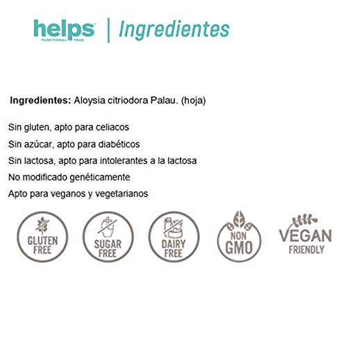 HELPS INFUSIONES - Infusión De Hierbaluisa A Granel. Digestiva Y Carminativa, Favorece Expulsión De Gases. Bolsa A Granel De 80 Gramos.