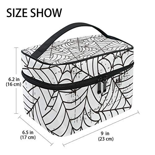 Hengpai Spider Web Art Bolsa de cosméticos de viaje Maquillaje Tren Estuches Organizador de almacenamiento para mujeres