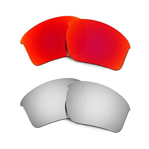Hkuco Plus Mens Replacement Lenses For Oakley Half Jacket 2.0 XL - 2 Pair Combo Pack
