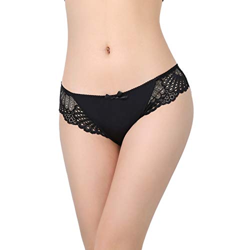 HOKEMP Bragas de Encaje de Mujer Braguitas Ultra Delgadas Sexy Low Rise Calzoncillos de Encaje Bikini Bragas