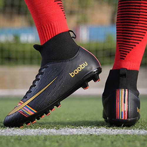 Holystep Scarpe da Calcio Uomo Professionale Sportivo Sneakers Baobu High Top TPU Breathable Soccer Shoes,Wear-Resistant Rubber Sole (9,C)