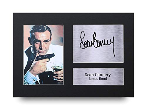 HWC Trading Sean Connery A4 Sin Marco Regalo De Visualización De Fotos De Impresión De Imagen Impresa Autógrafo Firmado por James Bond Los Aficionados Al Cine