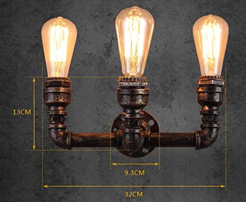 Iluminación de arte Etro Lámpara de pared Diseño industrial de época Luces Luz de pared Tubo creativo Grifo de tubo Metal Hierro Aplique Bombilla E27 Socket Fixture Iluminación decorativa de interior