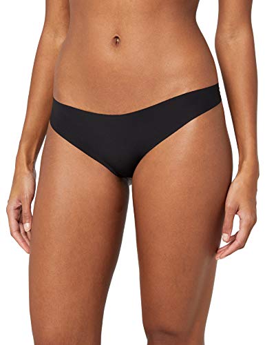 Iris & Lilly Calzoncillo Tanga de Microfibra Mujer, Pack de 5, Negro (black), XS, Label: XS