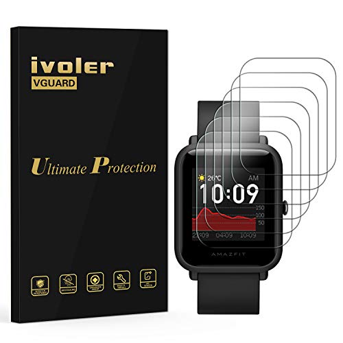 ivoler 6 Unidades Protector de Pantalla para Huami Amazfit Bip S/Amazfit Bip S Lite, [Cobertura Completa] [líquida Instalar] [No Burbujas] HD Transparente TPU Suave láminas Protectora