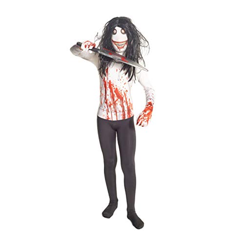 Jeff la Killer Kids Monster Morphsuit Disfraz – Tamaño Grande (120cm-137cm)