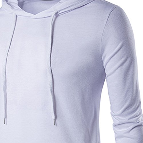 JOLIME - Sudadera con capucha para hombre, manga larga, estilo hipster hip hop, con ribete lateral Blanco blanco XXL