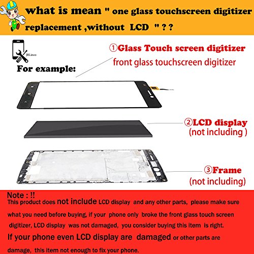 JRLinco Para Huawei P Smart Pantalla Táctil de Cristal,Touch Screen Digitizer Outer Glass Replacement (Sin LCD Display) para Huawei P Smart Negro + Herramientas y Adhesivo
