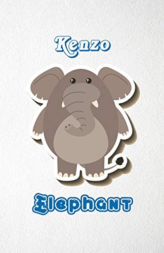 Kenzo Elephant A5 Lined Notebook 110 Pages: Funny Blank Journal For Zoo Wide Animal Nature Lover Relative Family Baby First Last Name. Unique Student ... Composition Great For Home School Writing