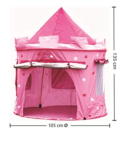 Kiddus Tienda casa casita Carpa campaña para niñas de Tela Lona Castillo Princesa, Pop UP Plegable para Jugar Juguete Infantil (Rose)