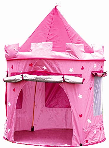 Kiddus Tienda casa casita Carpa campaña para niñas de Tela Lona Castillo Princesa, Pop UP Plegable para Jugar Juguete Infantil (Rose)