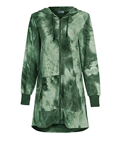 Kidsform Sudadera con Capucha para Mujer Sudadera con Capucha de Otoño Invierno Sudadera con Bolsillo Hoodie Cárdigans Mujer Sudadera Larga Mujer F-i Verde S