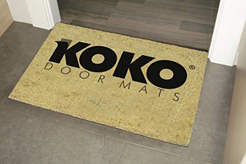 koko doormats Felpudo de Vino y Cerveza para Entrada de Casa Original y Divertido/Fibra Natural de Coco con Base de PVC, 40x60 cm (Pasa Pasa Cerveza)