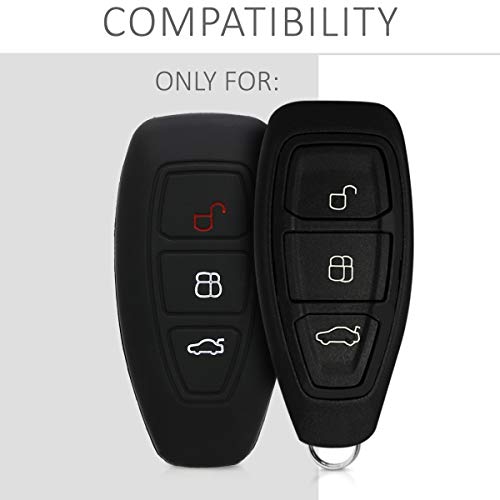 kwmobile Funda Compatible con Ford Llave de Coche Keyless Go de 3 Botones - Carcasa Protectora Suave de Silicona - Rally