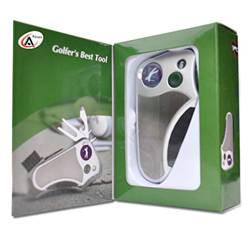 La mejor herramienta de golfista Golf multiherramienta todo en uno - stroke contador, herramienta para reparar piques de golf, mejor Golf Regalo Idea para hombres mujeres, Souvenir, presente