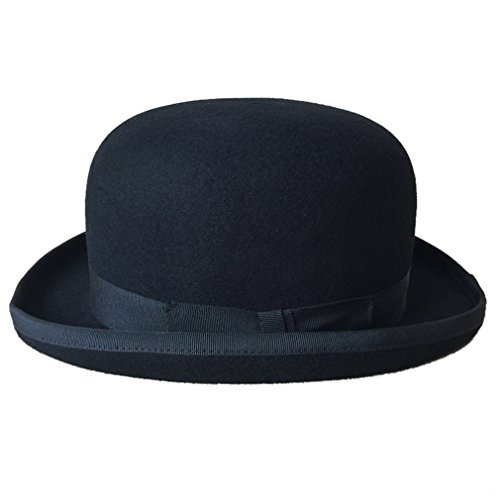 La vogue Sombrero de Jazz Hongo Fieltro Hombre Mujer Hat Vintage Negro XL 60-62CM