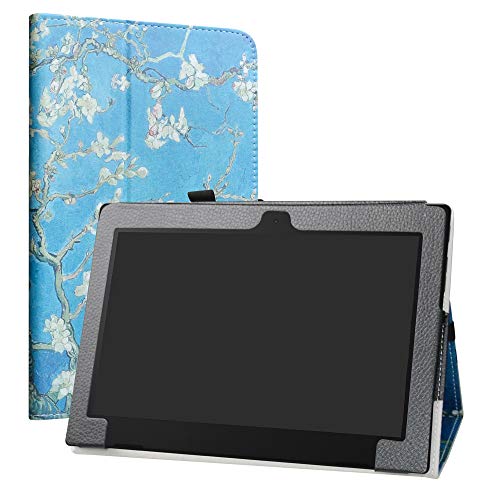 Labanema Lenovo ideapad d330 Funda, Slim Fit Carcasa de Cuero Sintético con Función de Soporte Folio Case Cover para 10.1" Lenovo ideapad d330 Tablet - Almond Blossom