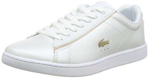 Lacoste Carnaby EVO 118 6 SPW, Zapatillas para Mujer, Blanco (White/Gold), 39.5 EU