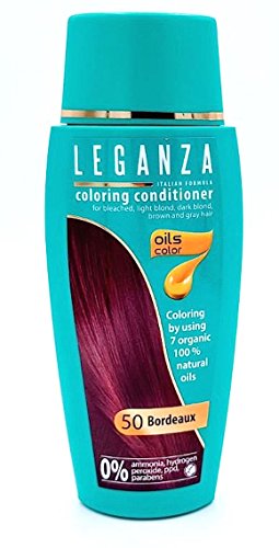 Leganza, 7 aceites naturales, bálsamo para el pelo de color burdeos 50