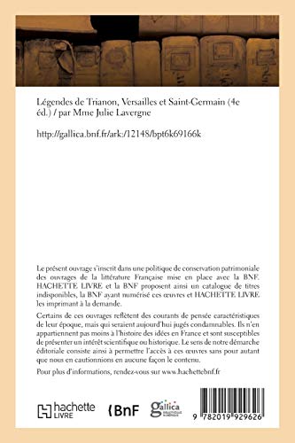Légendes de Trianon, Versailles et Saint-Germain. 4e édition (Littérature)