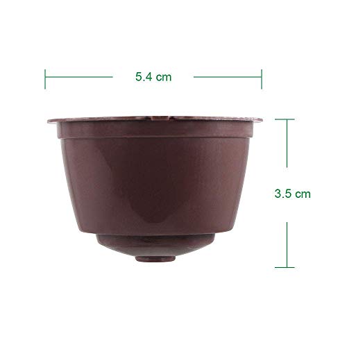 Letilio Filtros Cápsulas de Café puede rellenar reutilizar para Dolce Gusto Cafetera fuerte al menos 160 veces de usos para reemplazo,6 pcs con 2 cucharón de plástico y 2 cepillo de limpieza