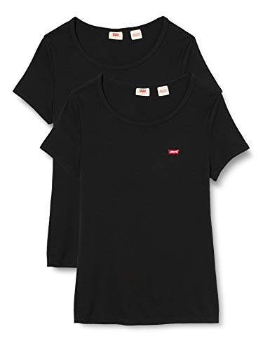 Levi's Camiseta, 2 Pack tee Mineral Black & Mineral Black, XS para Mujer