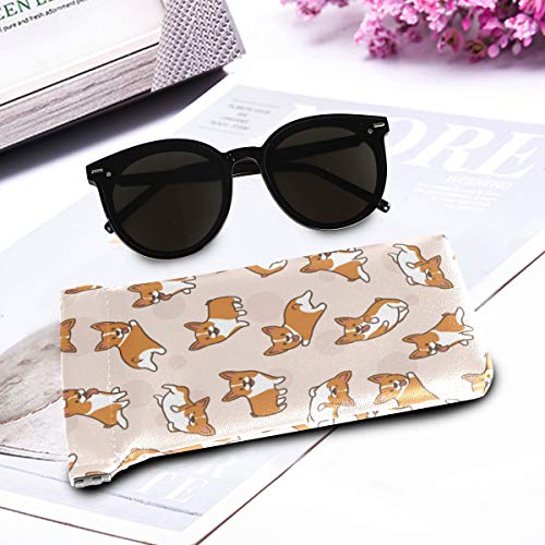 linomo - Funda para gafas de sol con diseño de perro, microfibra, piel, bolsa de almacenamiento para gafas y teléfonos móviles