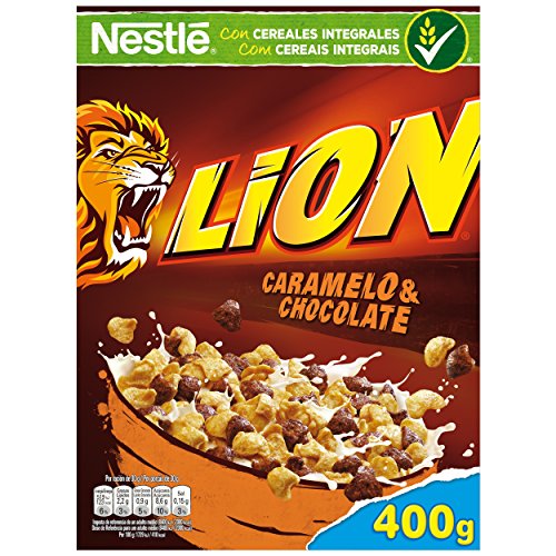 Lion - Cereales con Crema de Caramelo y Chocolate - 4 Paquetes de 400 g