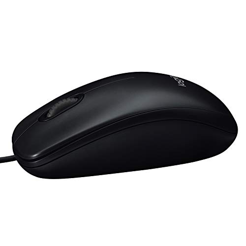 Logitech M90 Ratón con cable, sensor de 1000 DPI, conexión USB, 3 teclas, para mano izquierda y derecha, PC / Mac, Negro