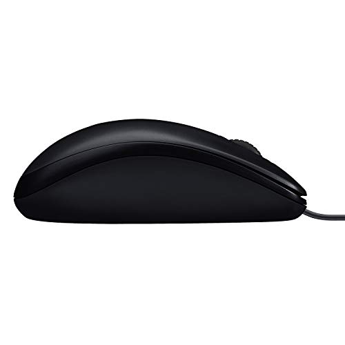 Logitech M90 Ratón con cable, sensor de 1000 DPI, conexión USB, 3 teclas, para mano izquierda y derecha, PC / Mac, Negro