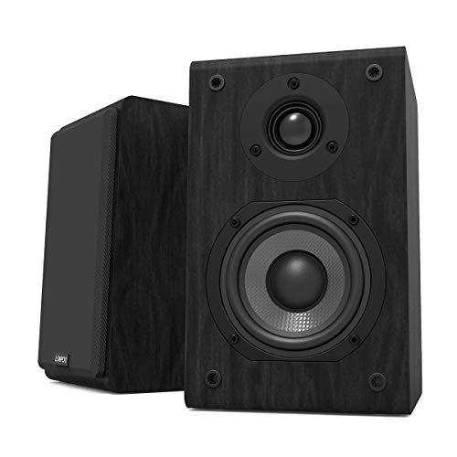 LONPOO LP42 Altavoces de estantería pasivos, Par de Altavoces de estantería,Hi-Fi Altavoz de 2 vías, 150W de Potencia, Woofer de 4", Bookself Speakers, Negro