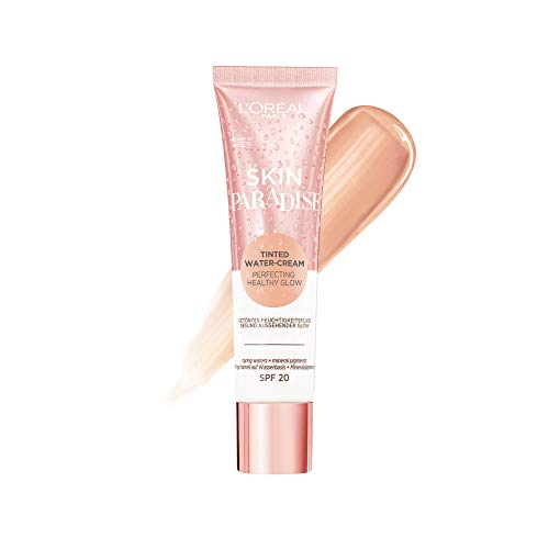 L'Oreal Paris Make-Up Designer Skin paradise Water-Cream Hidratante con Color y Spf 20, Tono Piel Medio Medium 01 39 g