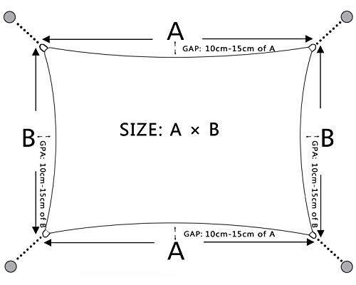 LOVE STORY Toldo Vela de Sombra Impermeable(PES) Rectangular 3×4m Antracita Protección UV para Terraza Camping Jardín al Aire Libre