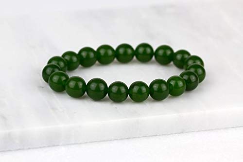 LOVEKUSH Beautiful AAA++ Quality Dark Jade Bracelet, Dark Green Bracelet, Jade Green Jewelry, Everyday Bracelet, Jade Jewelry Gift, Nephrite Bracelet, Imperial Jade 6mm