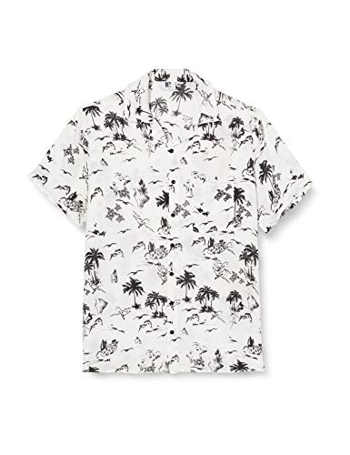 Lower East Le232 Camisa, Blanco (Weiß/schwarz), X-Large