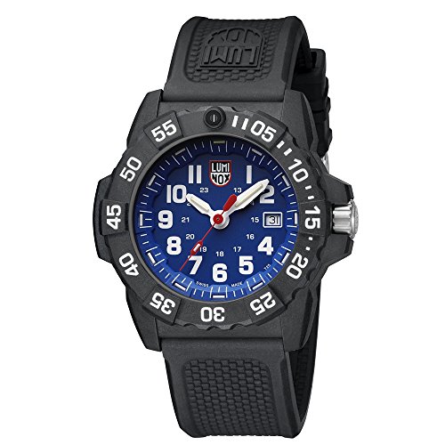 Luminox new NavySEAL carbon compound 3500 series Watch with carbon compound Case Blue|White Dial and PU Black Strap XS.3503