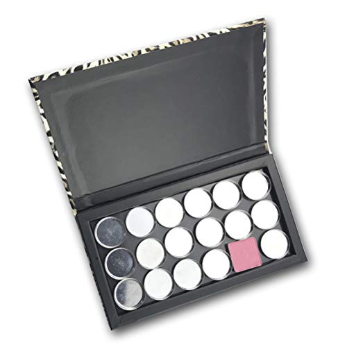 Lurrose Leopardo Impreso vacío paleta de maquillaje magnético para sombras de ojos resaltadores Blush Baked Powders Foundation
