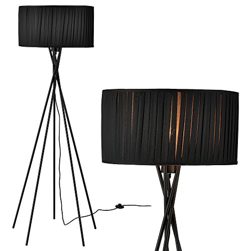 [lux.pro] Lámpara de pie 'Black Mikado' - Bombilla excluida - E27 / 60 W / 230 V - Negro (155cm - 48 cm) - Design