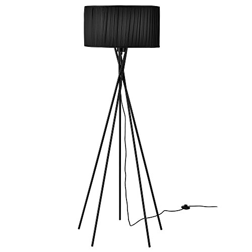 [lux.pro] Lámpara de pie 'Black Mikado' - Bombilla excluida - E27 / 60 W / 230 V - Negro (155cm - 48 cm) - Design