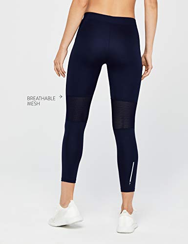 Marca Amazon - AURIQUE Leggings Deporte Petite Mujer, Azul (Navy), 38, Label:S