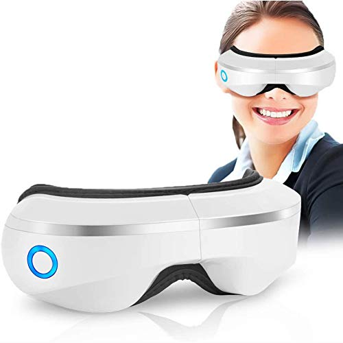 Masajeador de ojos, máscara de ojos Terapia recargable plegable con presión de aire de vibración Música Comprimir calor para el bolso de los ojos ojeras Relax ojo