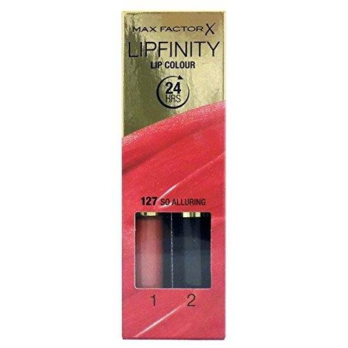 Max Factor Lipfinity - Barra de labios resistente a la transferencia, 127 So Alluring 2.3 ml + 1.9 g Coral