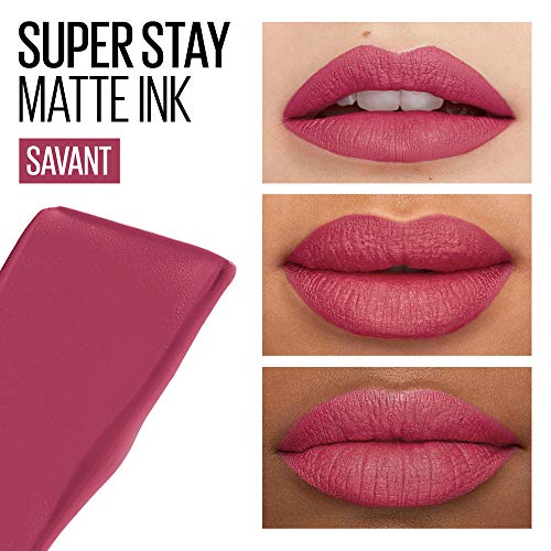 Maybelline New York - Superstay Matte Ink, Pintalabios Mate de Larga Duración, Tono 155 Savant