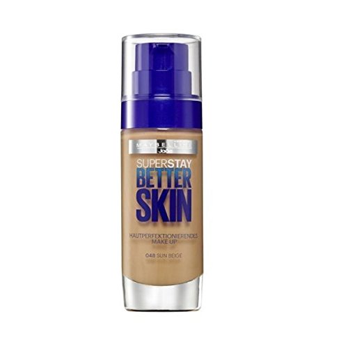 Maybelline SuperStay Better Skin 048 Sun Beige base de maquillaje Frasco dispensador - Base de maquillaje (Frasco dispensador, Sun Beige, Matificante, Francia, 33 mm, 33 mm)