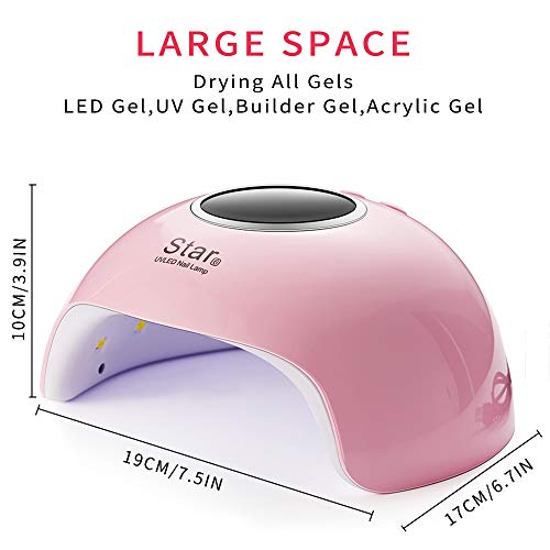 McNory 36W Lámpara Secador de Uñas,18 LED/UV Gel Esmalte de Uñas Curado Luz Máquina,3 modos de tiempo,90s Modo de calor bajo y Pantalla LED Para Manicura/Pedicure Nail Art en el Hogar ect