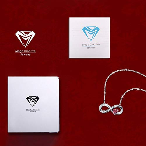 MEGA CREATIVE JEWELRY Collares Mujer"Amor Infinito" Símbolo Sin Límites Colgantes Ilimitado Cristales Swarovski, Regalo de la Joyería