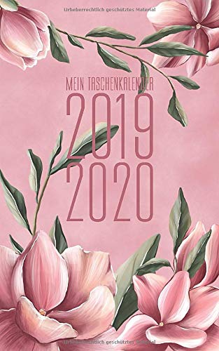 Mein Taschenkalender 2019 - 2020: Wochenplaner für 18 Monate  - von Juli 19 bis Dezember 20 - 120 Seiten - Magnolien rosa - 5 x 8 inch (12,7cm x 20,3cm)